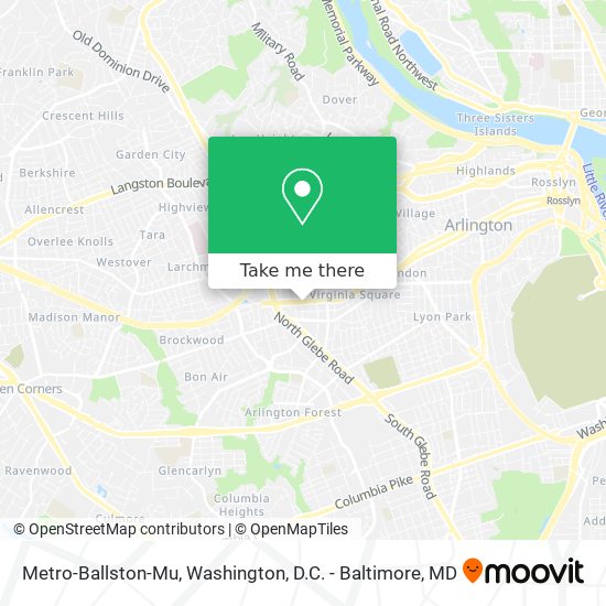 Mapa de Metro-Ballston-Mu