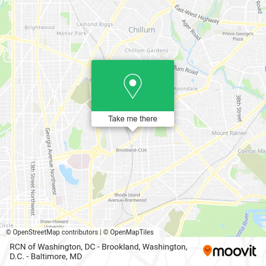 RCN of Washington, DC - Brookland map