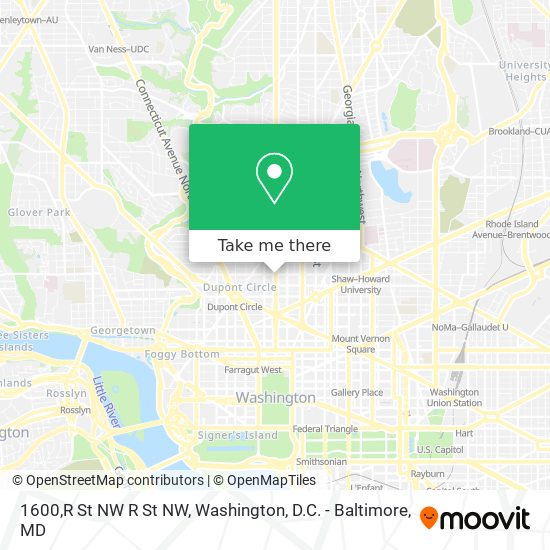 Mapa de 1600,R St NW R St NW