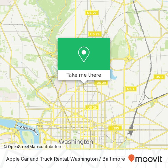 Apple Car and Truck Rental, 2349 14th St NW map