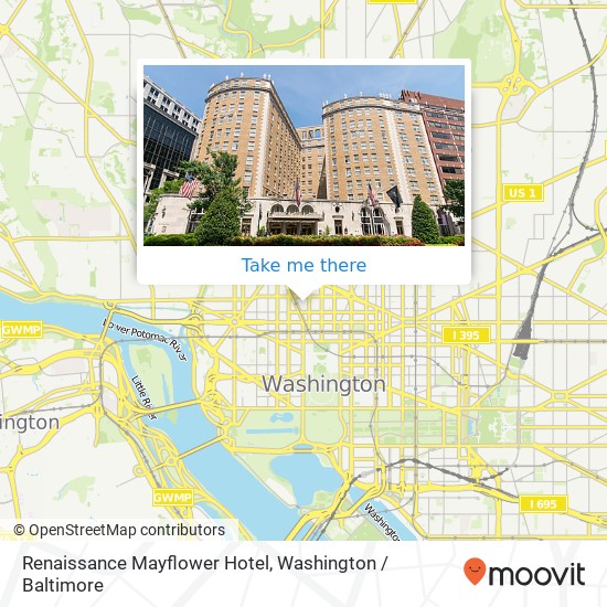 Renaissance Mayflower Hotel, 1120 Connecticut Ave NW map