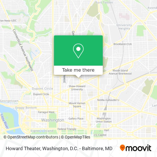 Howard Theater map