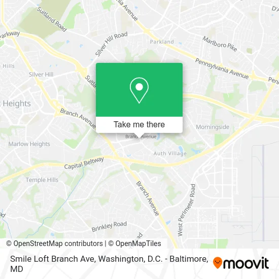 Smile Loft Branch Ave map