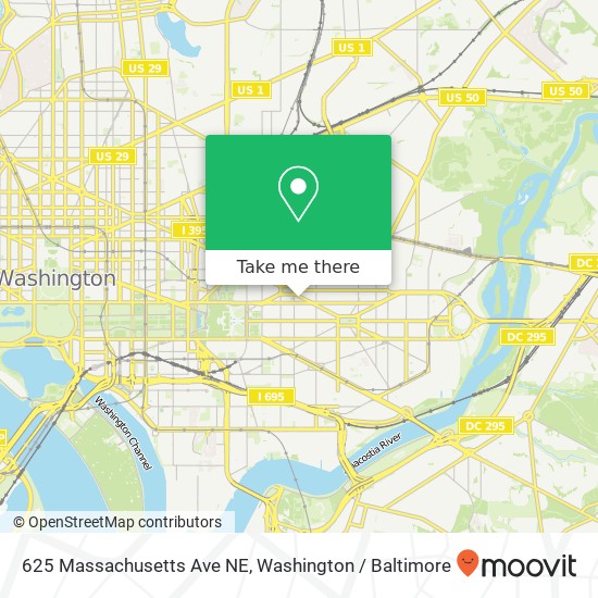 625 Massachusetts Ave NE, Washington, DC 20002 map