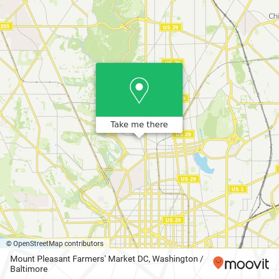Mapa de Mount Pleasant Farmers' Market DC, 3200 Mount Pleasant St NW