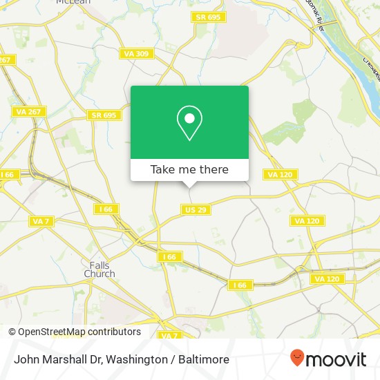 Mapa de John Marshall Dr, Arlington, VA 22207
