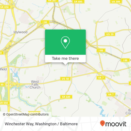 Mapa de Winchester Way, Falls Church, VA 22042