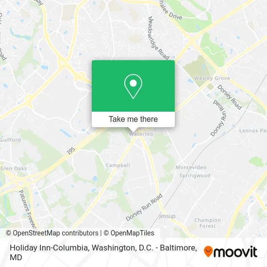 Holiday Inn-Columbia map