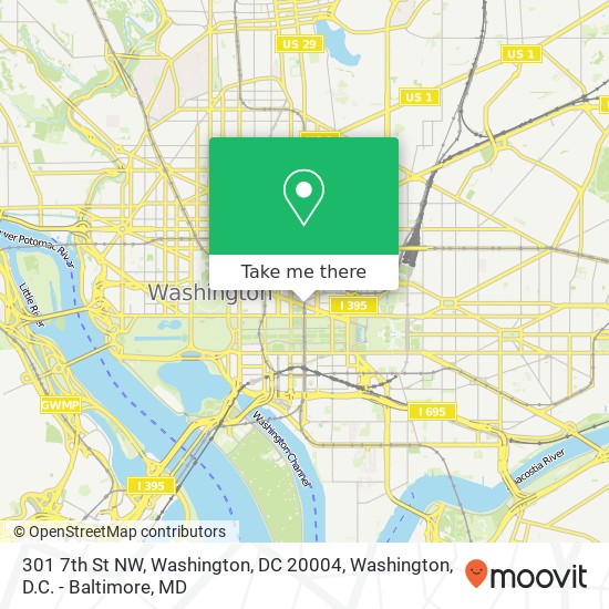 Mapa de 301 7th St NW, Washington, DC 20004