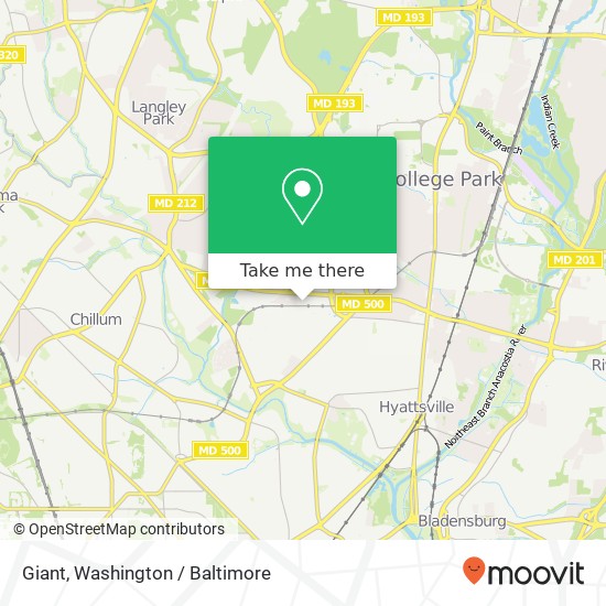 Giant, Hyattsville, MD map