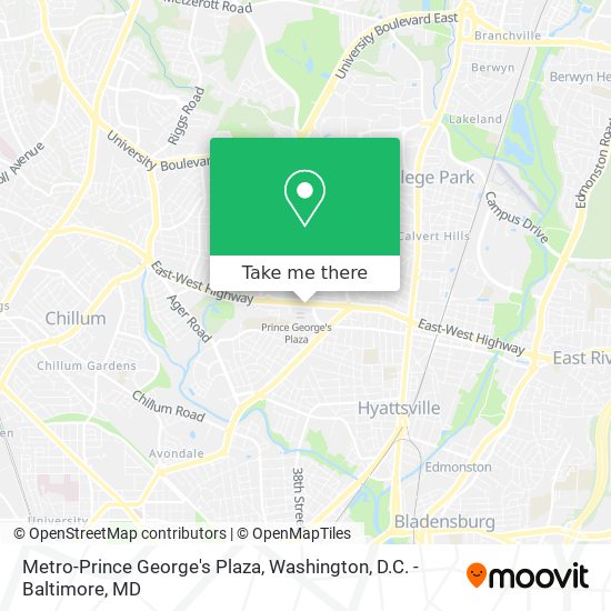 Metro-Prince George's Plaza map