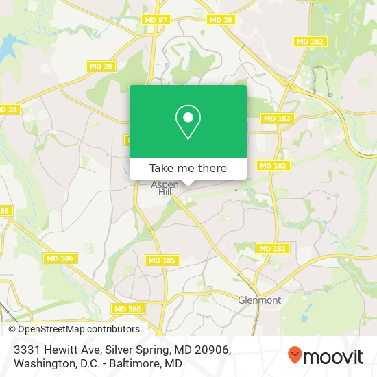 Mapa de 3331 Hewitt Ave, Silver Spring, MD 20906