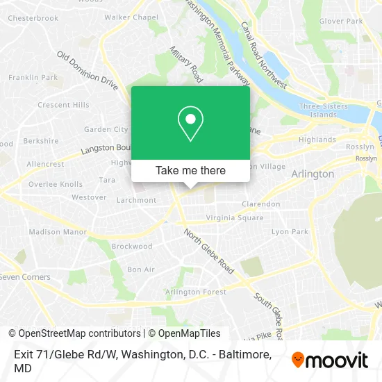 Exit 71/Glebe Rd/W map