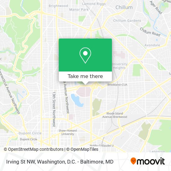 Irving St NW map
