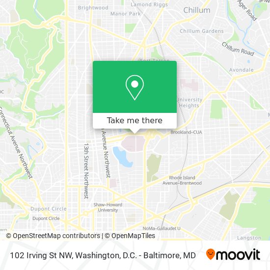 Mapa de 102 Irving St NW