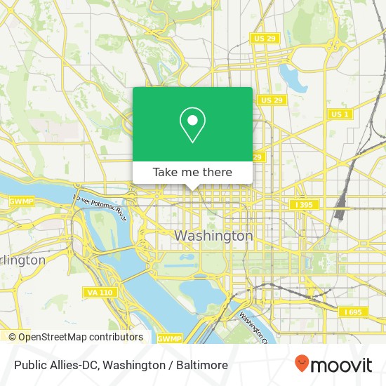 Mapa de Public Allies-DC, 1015 18th St NW