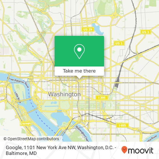 Mapa de Google, 1101 New York Ave NW