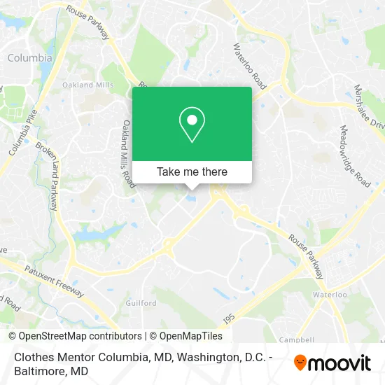 Mapa de Clothes Mentor Columbia, MD