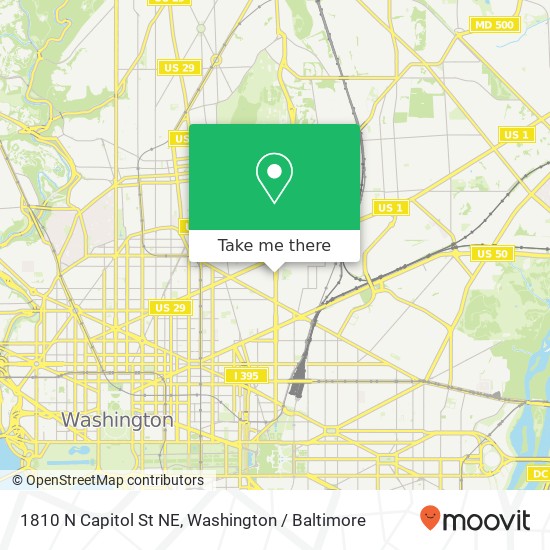 Mapa de 1810 N Capitol St NE, Washington, DC 20002