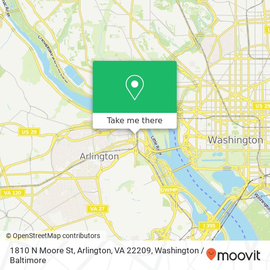 Mapa de 1810 N Moore St, Arlington, VA 22209