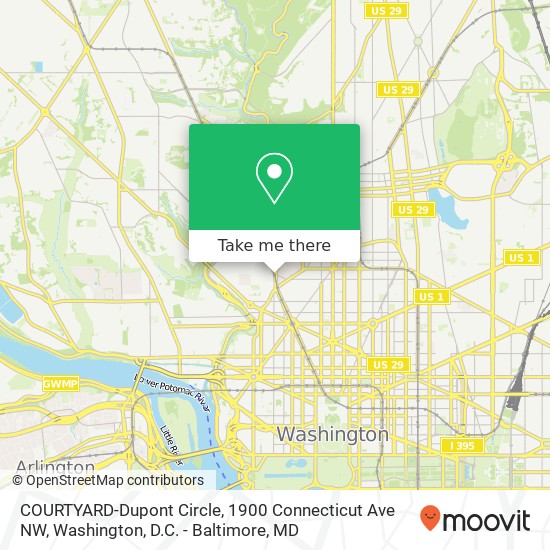 Mapa de COURTYARD-Dupont Circle, 1900 Connecticut Ave NW