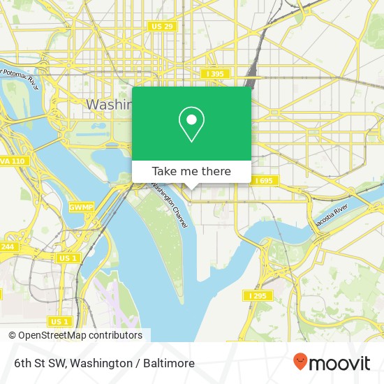 Mapa de 6th St SW, Washington, DC 20024