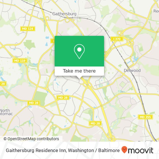 Mapa de Gaithersburg Residence Inn, 9721 Washingtonian Blvd
