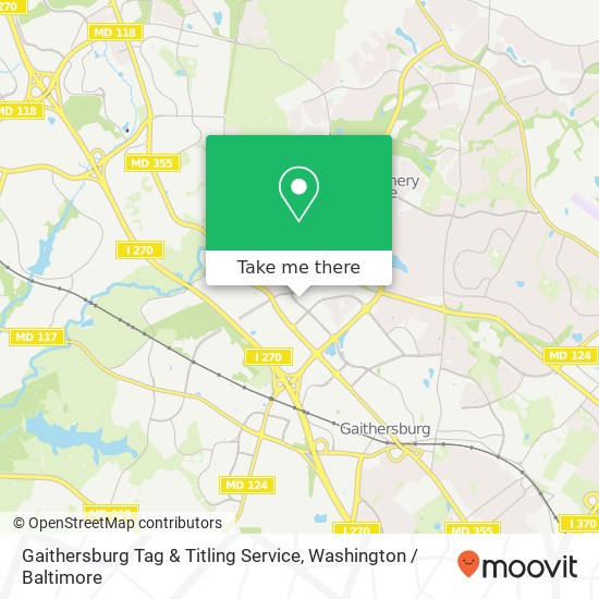 Mapa de Gaithersburg Tag & Titling Service, 933 Russell Ave