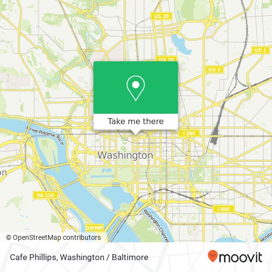 Cafe Phillips, 1401 H St NW map