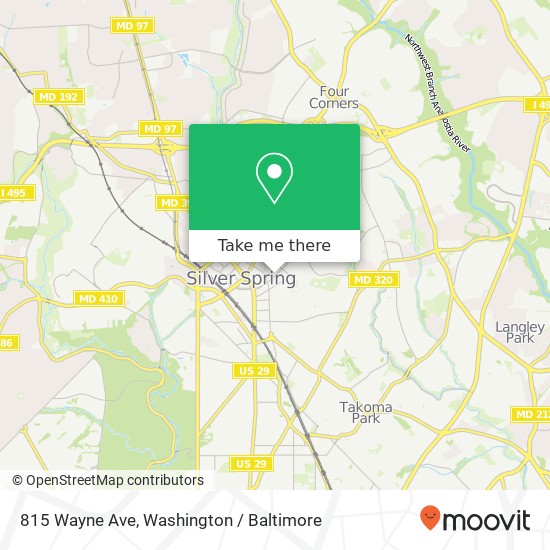 Mapa de 815 Wayne Ave, Silver Spring, MD 20910