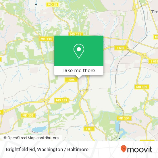 Mapa de Brightfield Rd, Lutherville Timonium, MD 21093