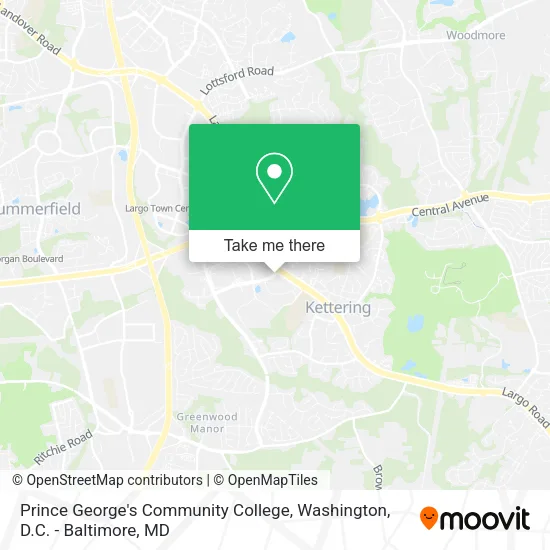 Mapa de Prince George's Community College