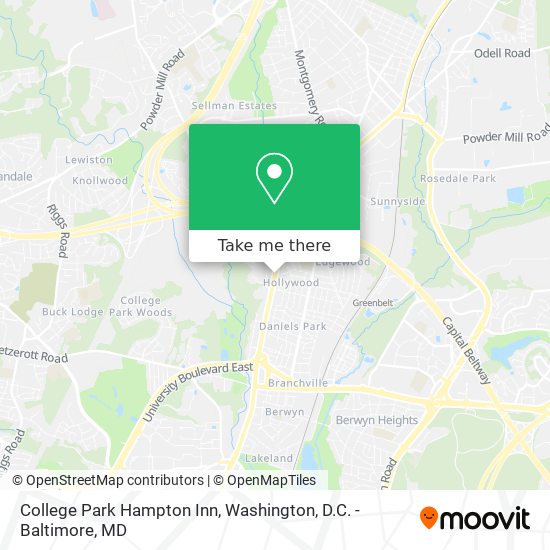 Mapa de College Park Hampton Inn