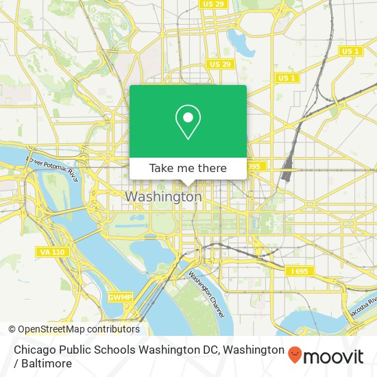Chicago Public Schools Washington DC, 1301 Pennsylvania Ave NW map