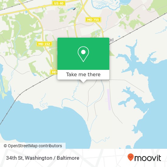Mapa de 34th St, Gunpowder, MD 21010