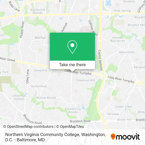 Mapa de Northern Virginia Community College