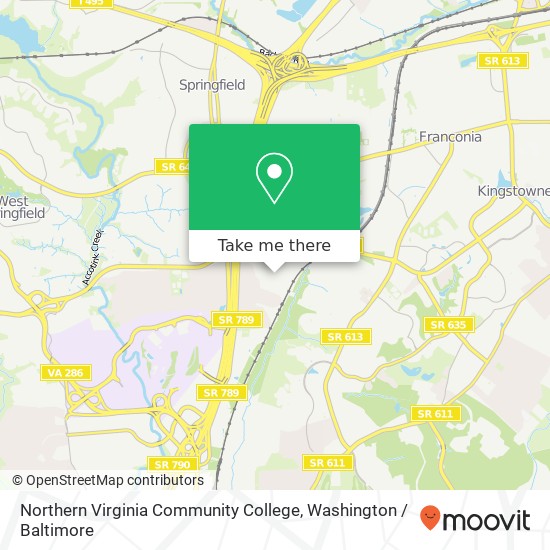 Mapa de Northern Virginia Community College