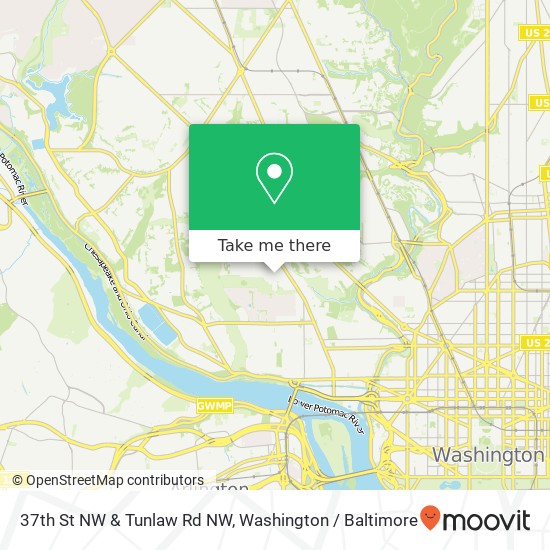 37th St NW & Tunlaw Rd NW map