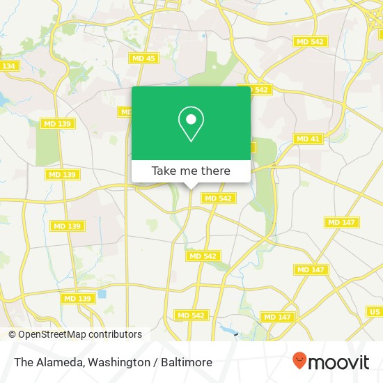 Mapa de The Alameda, Baltimore, MD 21239