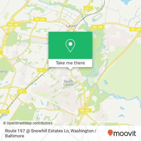 Mapa de Route 197 @ Snowhill Estates Ln, 13620 Laurel Bowie Rd