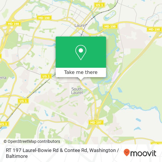RT 197 Laurel-Bowie Rd & Contee Rd map