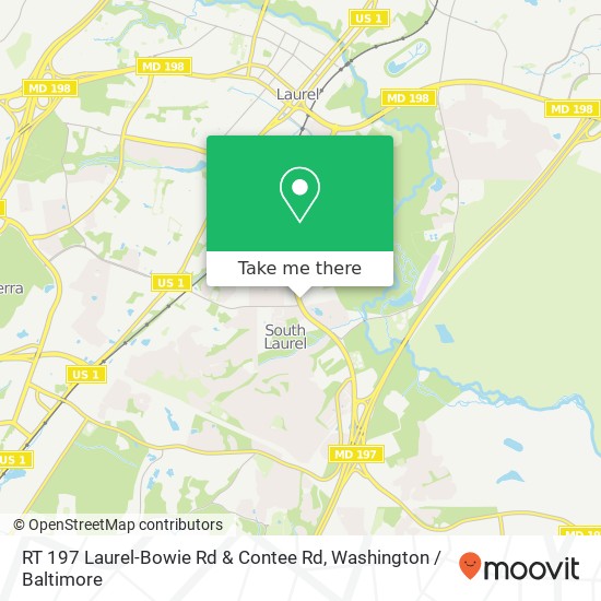 Mapa de RT 197 Laurel-Bowie Rd & Contee Rd