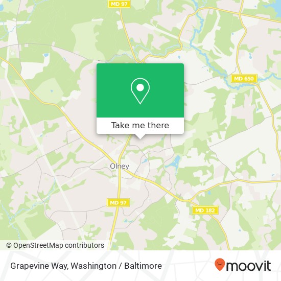 Mapa de Grapevine Way, Olney, MD 20832