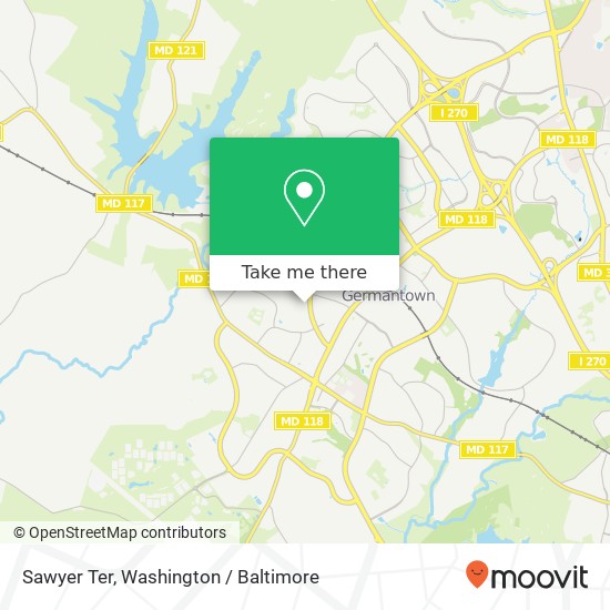 Mapa de Sawyer Ter, Germantown, MD 20874