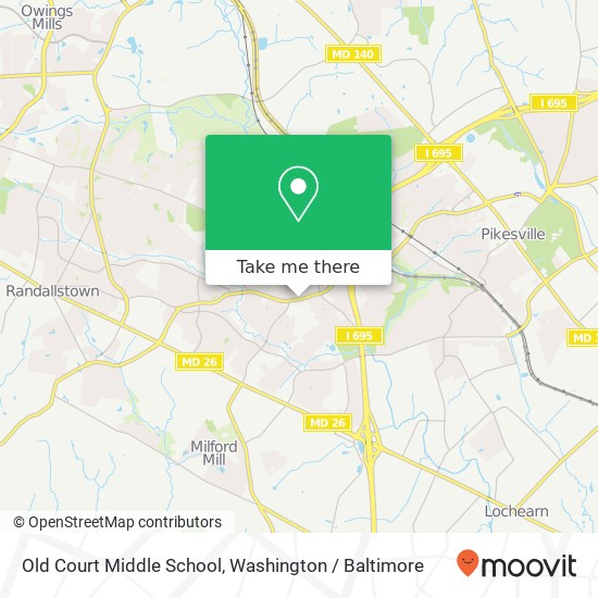 Mapa de Old Court Middle School, 4627 Old Court Rd