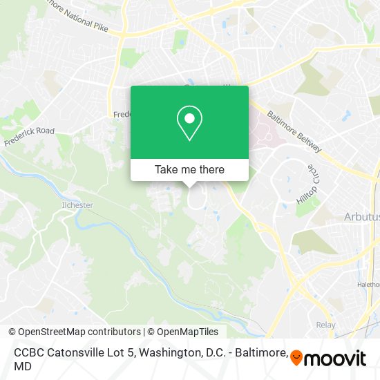 CCBC Catonsville Lot 5 map