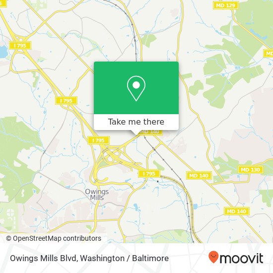 Mapa de Owings Mills Blvd, Owings Mills, MD 21117