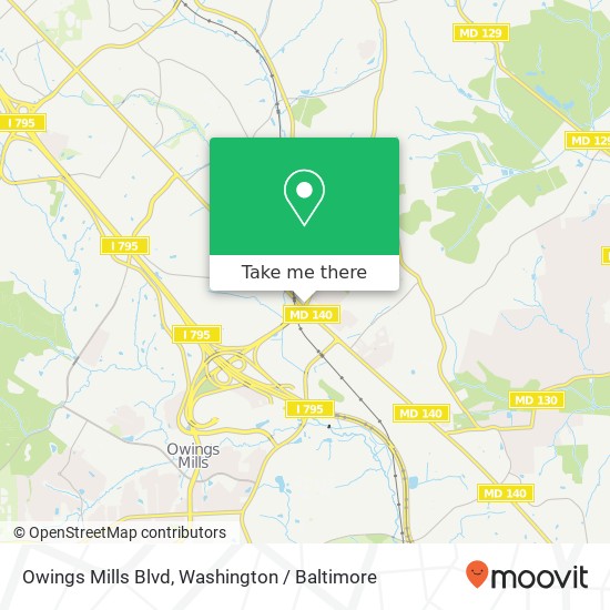Mapa de Owings Mills Blvd, Owings Mills, MD 21117