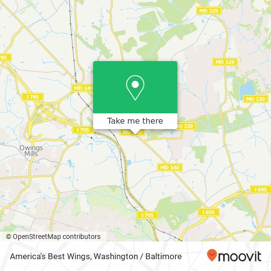 Mapa de America's Best Wings, 9616 Reisterstown Rd