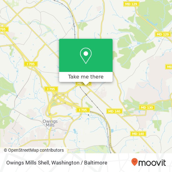Mapa de Owings Mills Shell, 10301 Reisterstown Rd